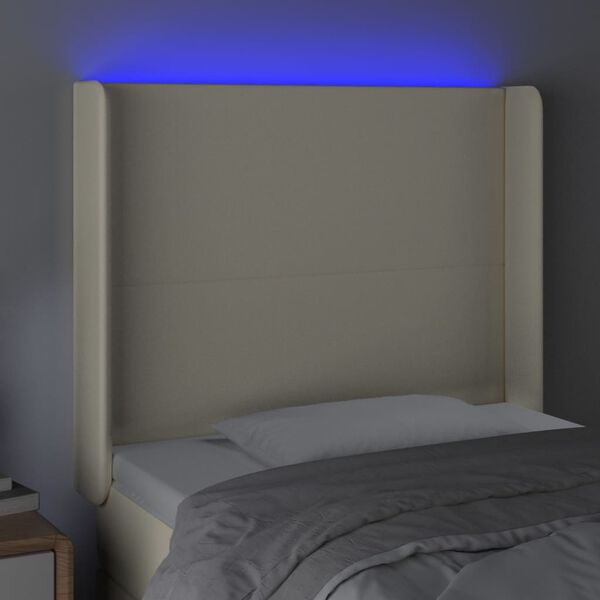 vidaXL Testiera a LED Crema 83x16x118/128 cm in Similpelle
