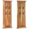 vidaXL Appendiabiti 2 pz in Legno Massello di Acacia 38x100 cm