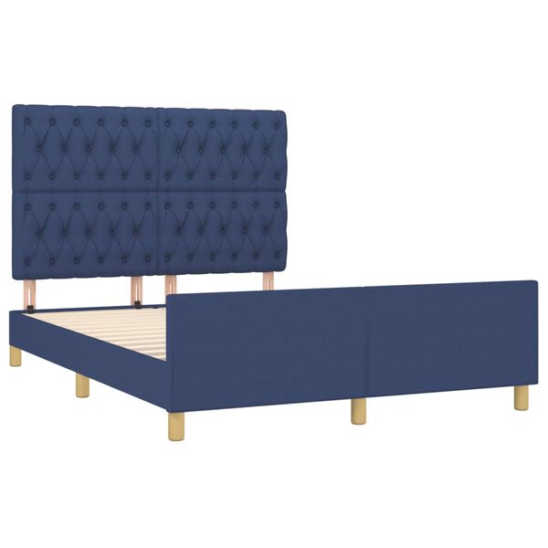 vidaXL Giroletto senza Materasso Blu 140x190 cm in Tessuto