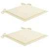 vidaXL Sedie Batavia 2 pz con Cuscini Crema in Massello di Teak