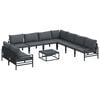vidaXL Set Divano da Giardino 10 pz Nero Acciaio
