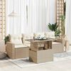 vidaXL Set Divano da Giardino 5 pz con Cuscini Beige in Polyrattan