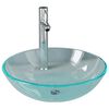 vidaXL Lavandino con Rubinetto e Piletta a Pressione Vetro Temperato