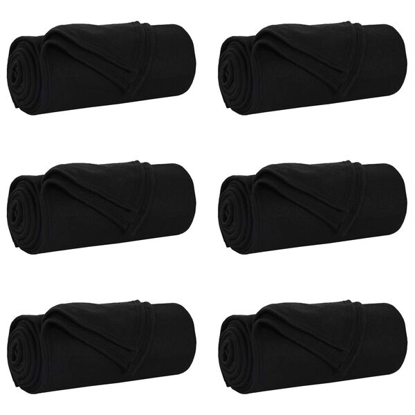 vidaXL Coperte da Pile 6 pcs Nero 200 x 150 cm Panno