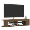 vidaXL Mobile Porta TV con Luci LED Rovere Marrone 135x39x30 cm