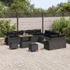 vidaXL Set Divano da Giardino 13 pcs Nero polyrattan
