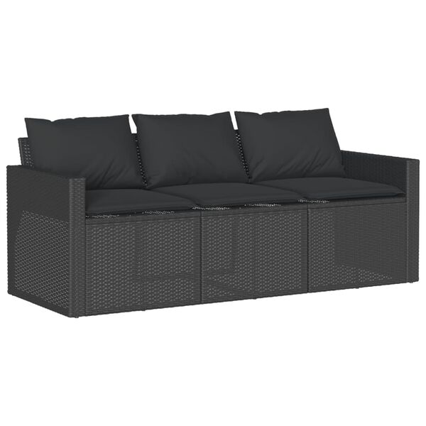 vidaXL Set da Pranzo da Giardino 2 pz con Cuscini Nero in Polyrattan