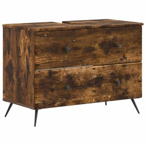vidaXL Armadio per Lavabo da Bagno BREDA Rovere Fumo 82 x 41 x 59 cm