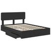 vidaXL Letto con Contenitore Nero 150 x 200 cm Legno multistrato
