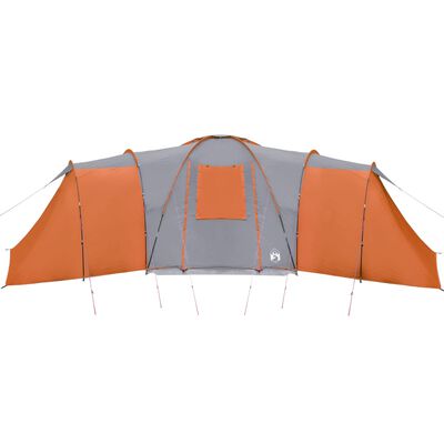 vidaXL Tenda da Campeggio a Cupola 12 Persone Grigio e Arancione