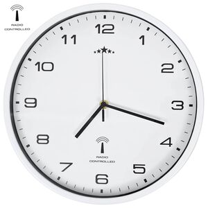 vidaXL Orologio a Parete Radiocontrollato Movimento Quarzo 31cm Bianco