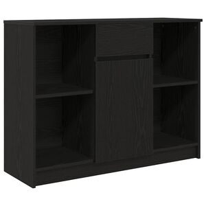 vidaXL Credenza con Cassetto Rovere Nero 101x35x76cm Legno Multistrato