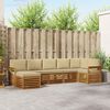 vidaXL Set divano sezionale con cuscino 7 pcs Naturale e Beige