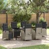vidaXL Set da Pranzo per Giardino 7 pcs Grigio chiaro polyrattan