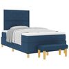 vidaXL Letto a molle con cuscino con testiera Blu 200 x 120 cm Tessuto