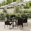 vidaXL Set da Pranzo da Giardino 5 pz Nero con Cuscini in Polyrattan