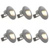 vidaXL Lampade da Parete da Esterno a LED 6 pz 2 W Argento Rotonde