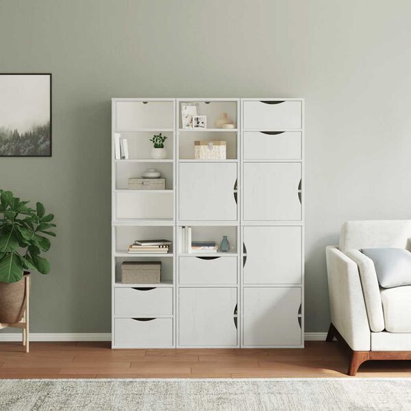 vidaXL Armadietti Laterali 6 pz ODDA Bianco 40x24x79 cm Legno di Pino