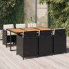 vidaXL Set da Pranzo da Giardino 7 pz Nero con Cuscini in Polyrattan