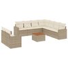 vidaXL Set Divano da Giardino 10 pz con Cuscini Beige in Polyrattan