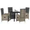 vidaXL Set da Pranzo per Giardino con cuscino 5 pcs Grigio polyrattan