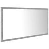 vidaXL Specchio da Bagno a LED Grigio 90x8,5x37 cm in Acrilico