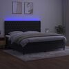 vidaXL Letto a Molle con Materasso e LED Nero 200x200 cm in Velluto