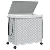 vidaXL Cesto Portabiancheria con Ruote Bianco 60x35x60,5 cm Rattan