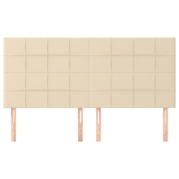 vidaXL Testiera Crema 160x5x118/128 cm Tessuto