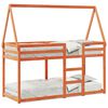 vidaXL Letto a Castello con Tetto Marrone Cera 75x190 cm Massello Pino