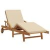 vidaXL Lettino da sole Legno di Acacia Massello Beige
