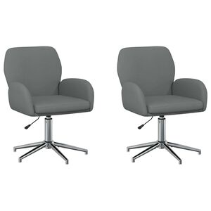 vidaXL Sedie da scrivania girevoli 2 pz 54 x 58 x 90 cm Grigio Scuro