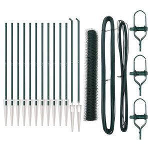 vidaXL Recinzione esagonale con palo 25 x 1 m Acciaio rivestito in PVC