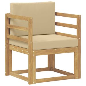 vidaXL 2 Pezzo Set di divani da esterno Poliestere Bianco e Beige