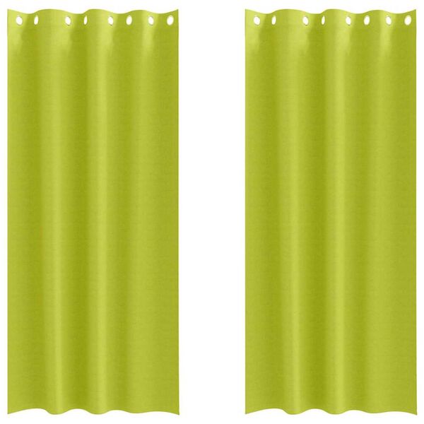 vidaXL Tende Blackout con Anelli 2 pcs Verde 225 x 140 cm Poliestere