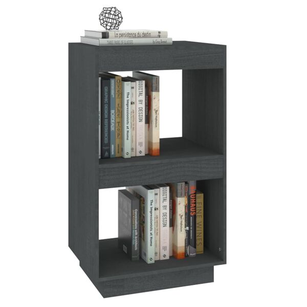 vidaXL Libreria Grigia 40x35x71 cm in Legno Massello di Pino