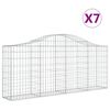 vidaXL Cesti Gabbioni ad Arco 7 pz 200x30x80/100 cm Ferro Zincato