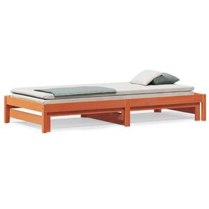 vidaXL Divano con Letto Estraibile Marrone Cera 90x190cm Massello Pino
