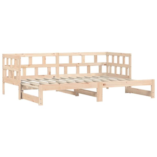 vidaXL Divano Letto con Letto Estraibile 90x190 cm Legno Massello Pino