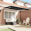vidaXL Tenda Retrattile Nero 350 x 250 cm Tessuto e acciaio