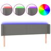 vidaXL Testiera a LED Grigio Scuro 163x16x78/88 cm in Tessuto