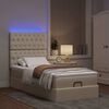 vidaXL Pouf Letto con Materasso e LED Crema 90x200 cm in Tessuto