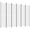vidaXL Divisorio a 4 Pannelli Bianco 300x220 cm Tessuto