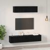 vidaXL Set mobile TV 4 pcs Rovere Nero Legno multistrato
