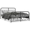 vidaXL Giroletto con Testiera e Pediera Metallo Nero 135x190 cm