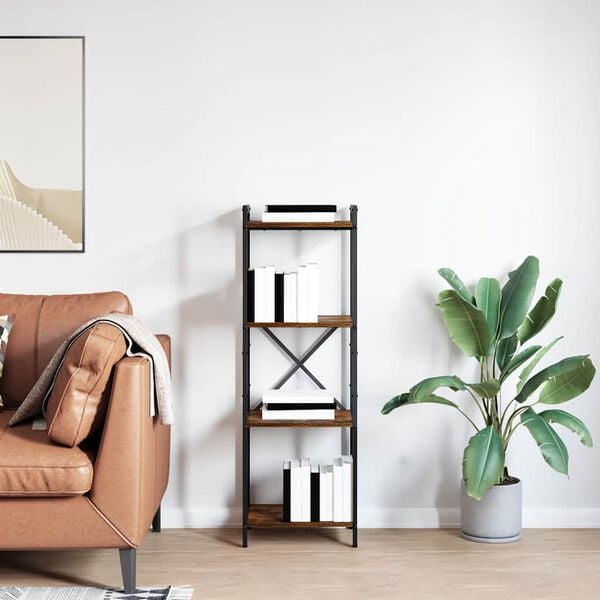 vidaXL Libreria Rovere fum&eacute; 40 x 30 x 119 cm Legno multistrato