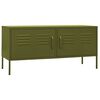 vidaXL Mobile TV Verde Oliva 105x35x50 cm in Acciaio