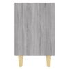vidaXL Comodini Gambe in Legno Massello 2 pz Grigio Sonoma 40x30x50 cm