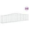 vidaXL Cesti Gabbioni ad Arco 8 pz 400x50x80/100 cm Ferro Zincato