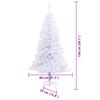 vidaXL Albero di Natale artificiale Bianco 150 cm PVC e Acciaio